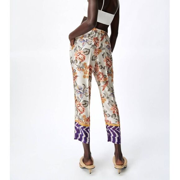 ZARA Printed Floral Pants New Small - Picture 4 of 7